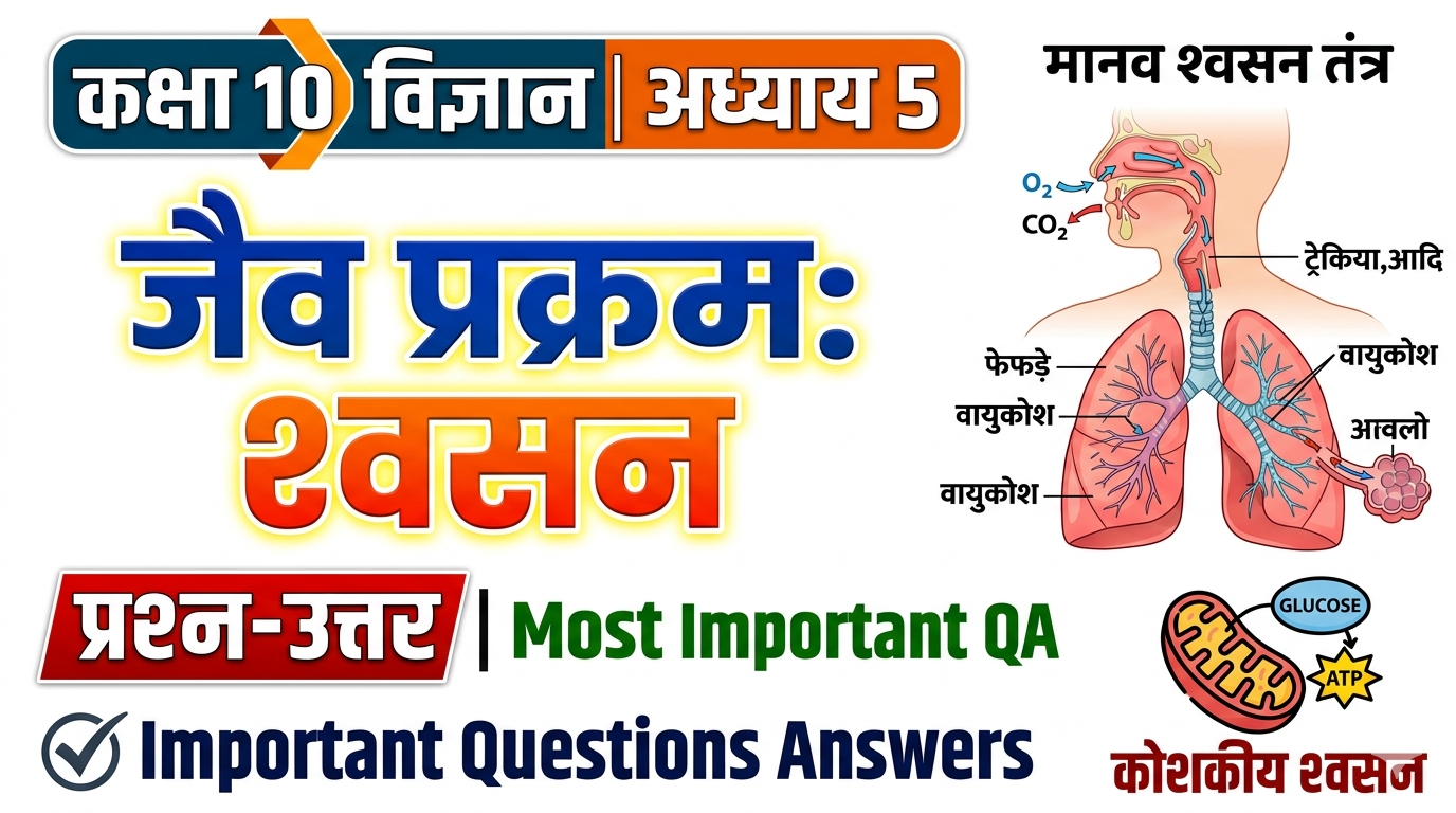 Jaiv Prakram Swasan Class 10 Science Chapter 5 Questions Answers