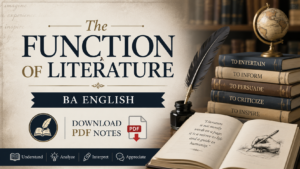 The Function of literature BA English Semester 1 Download Pdf Notes.