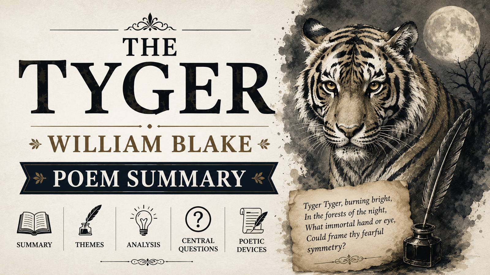 The Tyger William Blake Poem Summary ba english notes bbmku