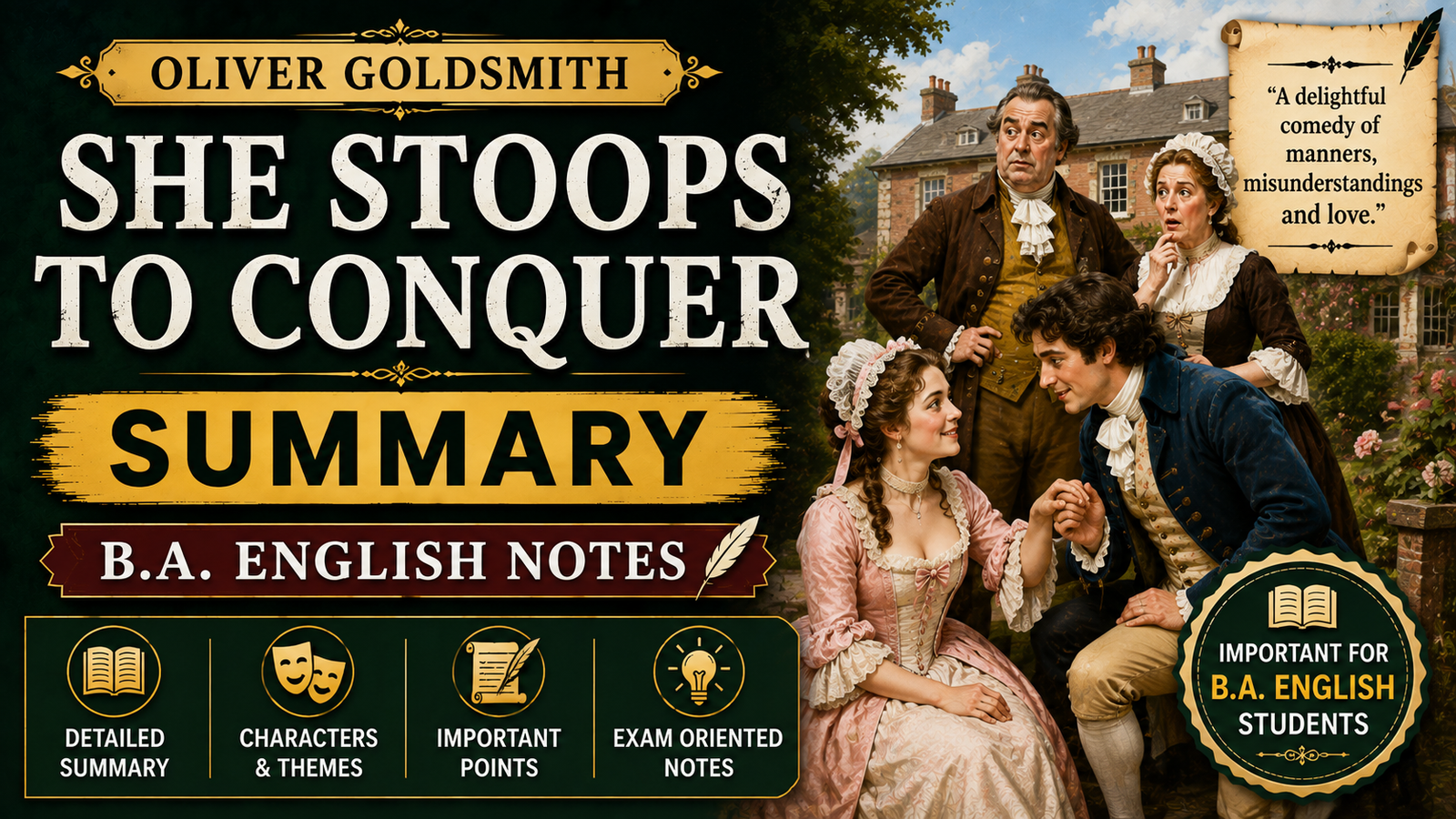 She Stoops to Conquer Summary