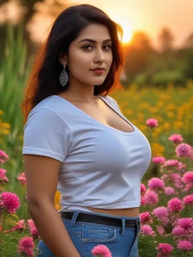 beautiful indian girl in garden