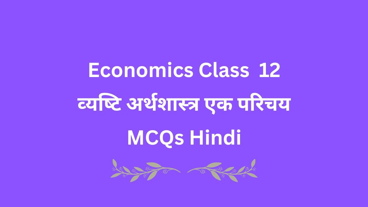 Vyashti Arthshastra Ek Parichay mcqs class 12th