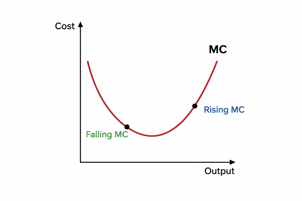 U-shaped marginal cost curve graph