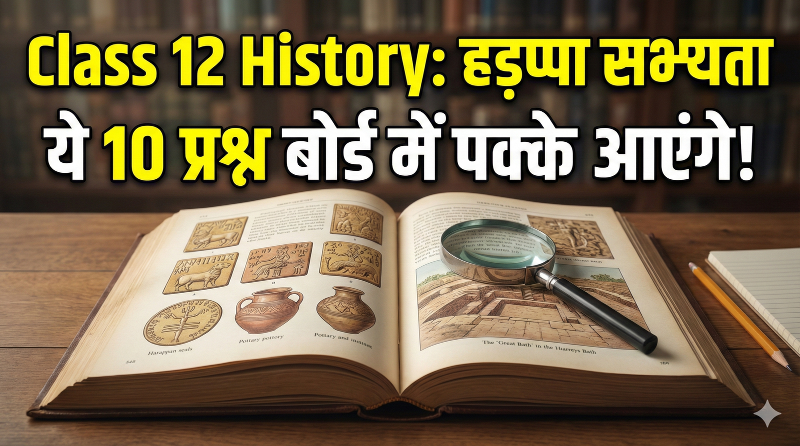 Board Exam 2026 Class 12 History Chapter 1 (हड़प्पा सभ्यता) के Top 10 Important Questions