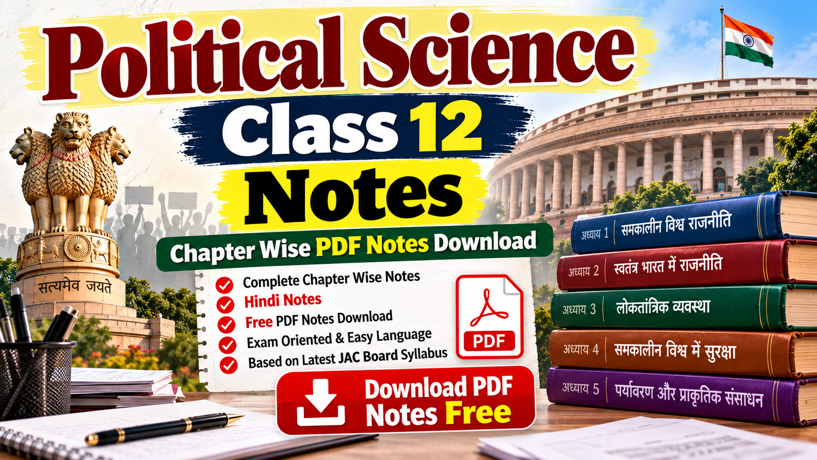 Political Science Class 12 Notes | Chapter Wise PDF Notes Download