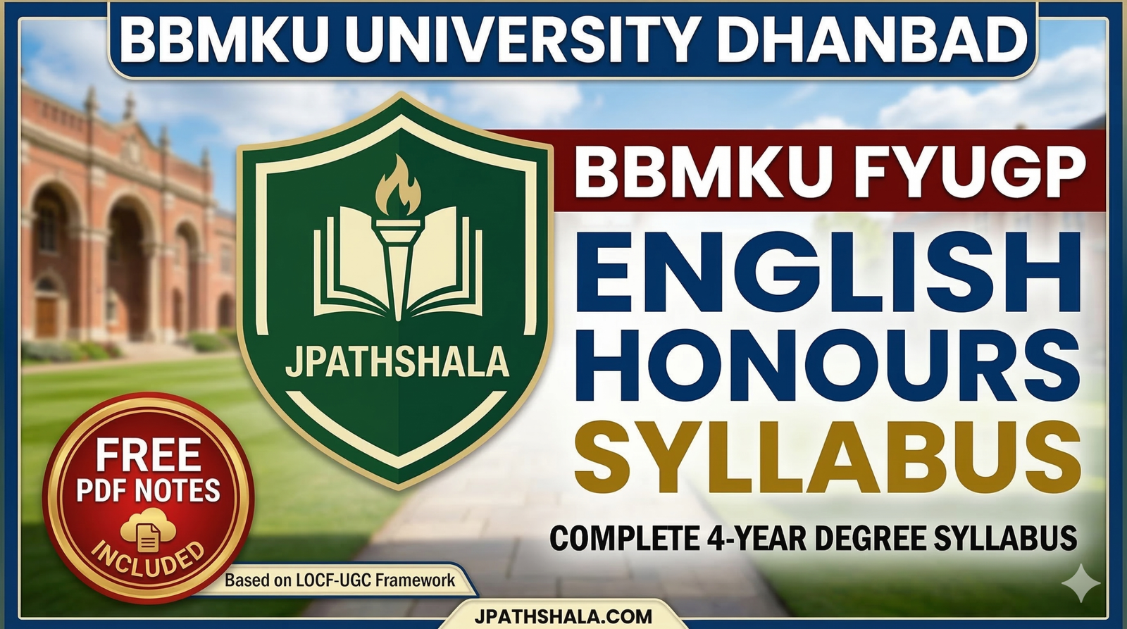 BBMKU English Honours Syllabus 2025-2029 PDF JPathshala
