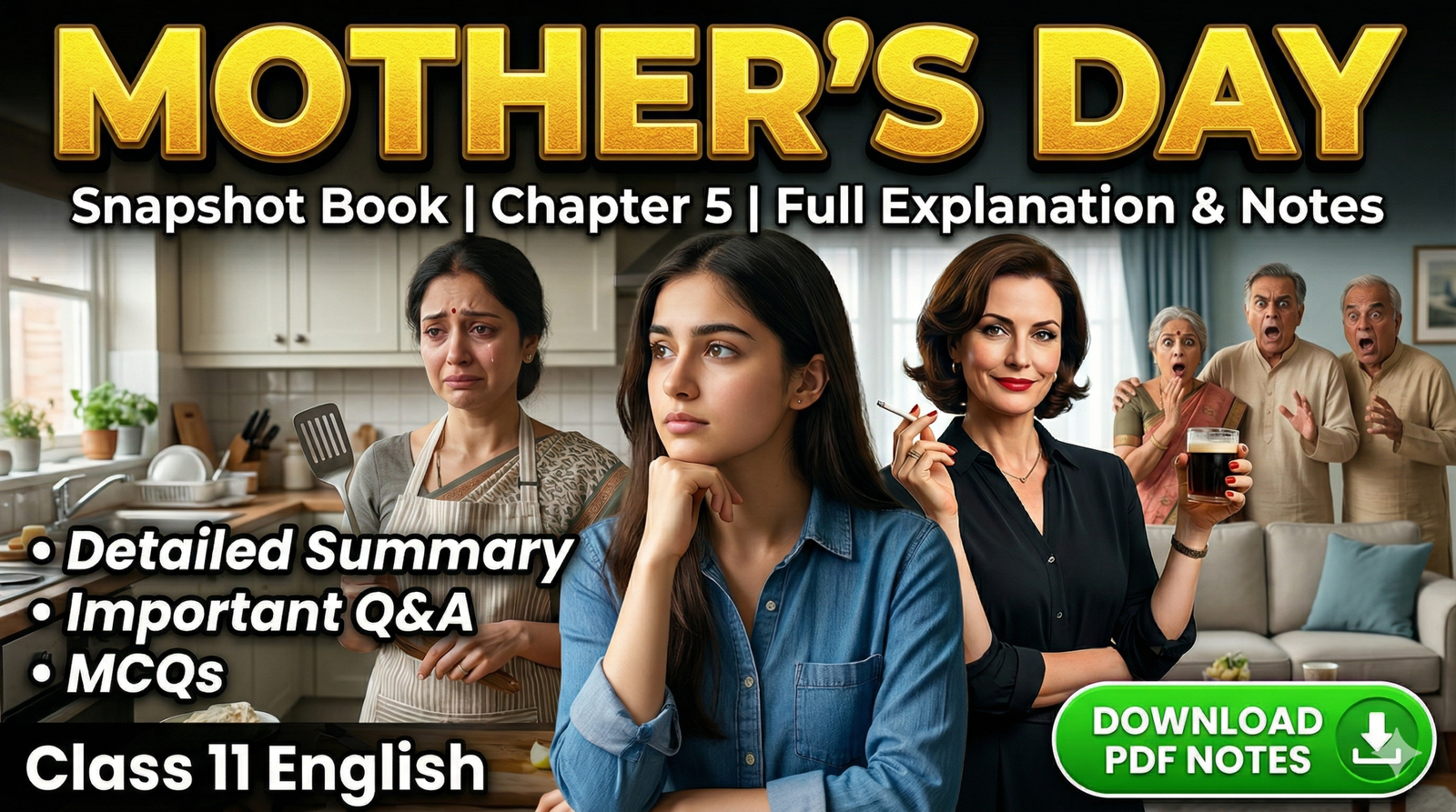 Mother's Day Class 11 Notes, Summary, MCQs & Important Q&A (Snapshot)