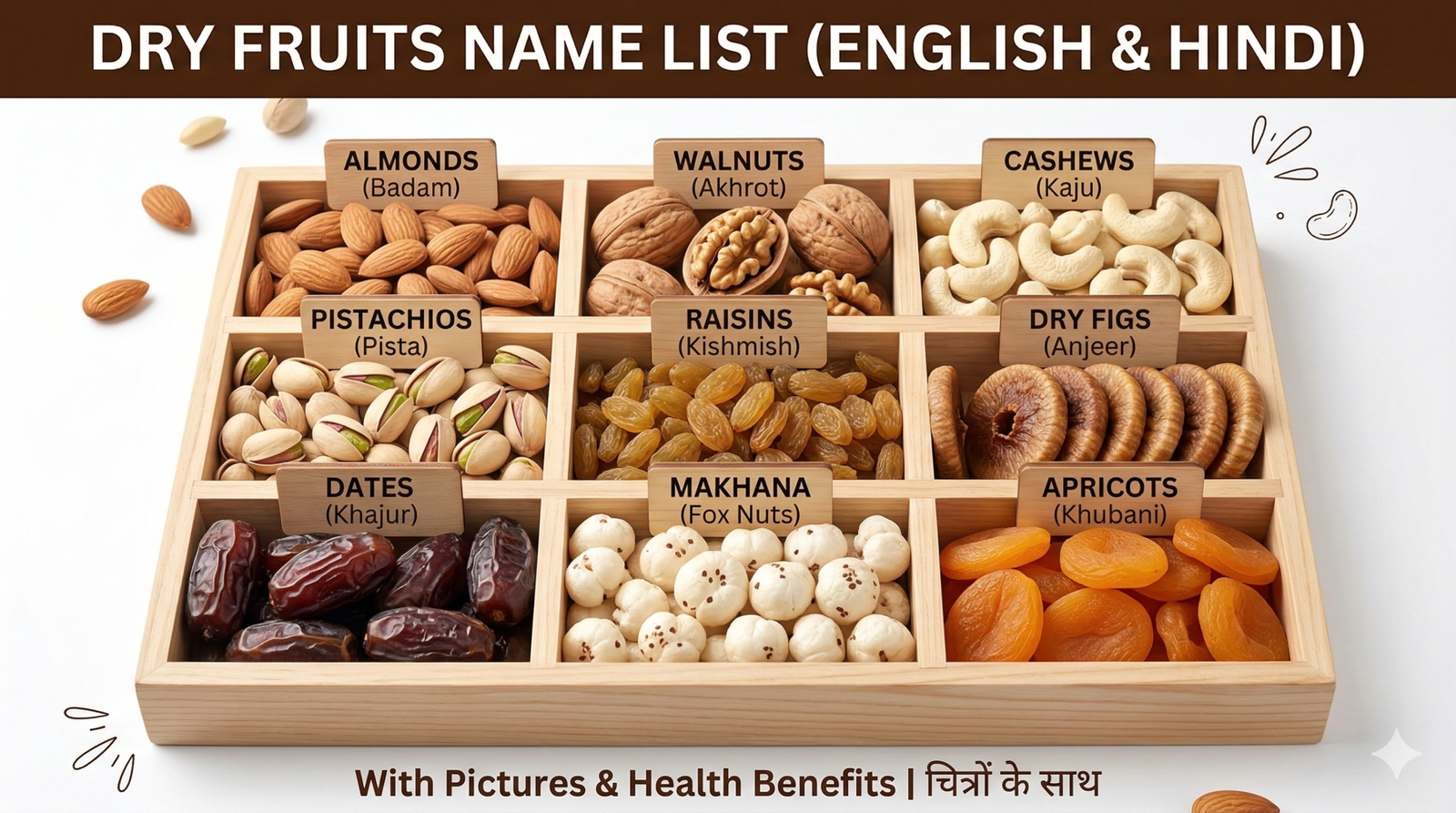 Organized Dry Fruits Name List with Pictures