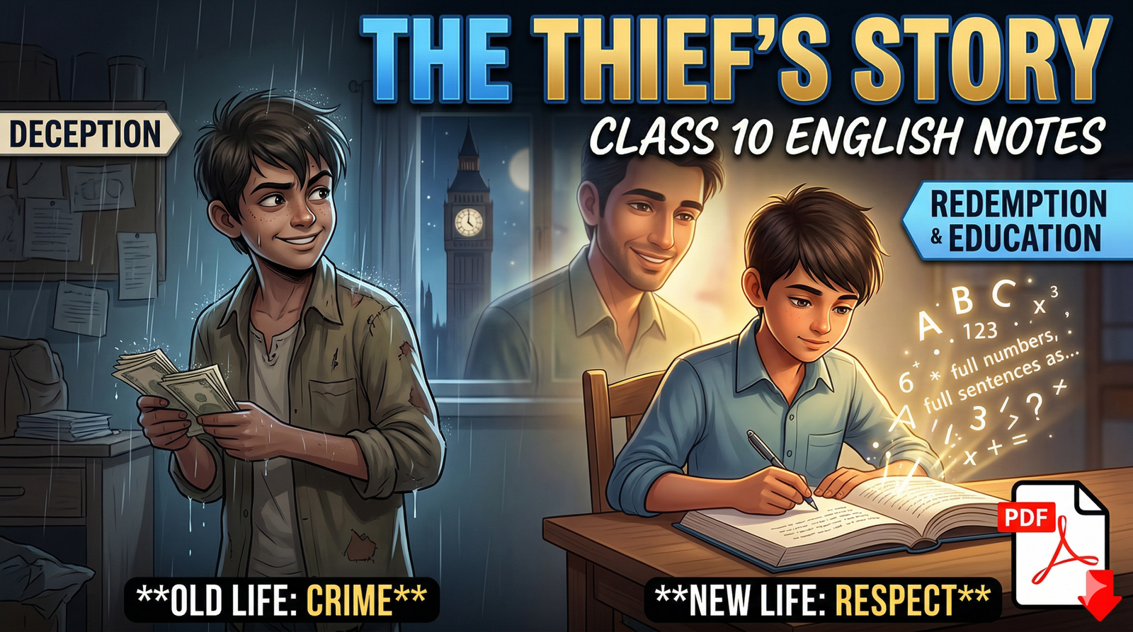 The Thief's Story Class 10 Notes PDF