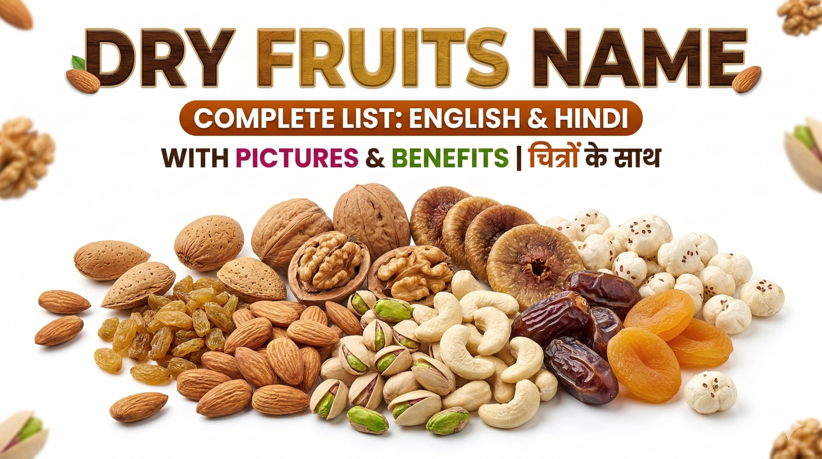 Complete Dry Fruits Name List with Pictures