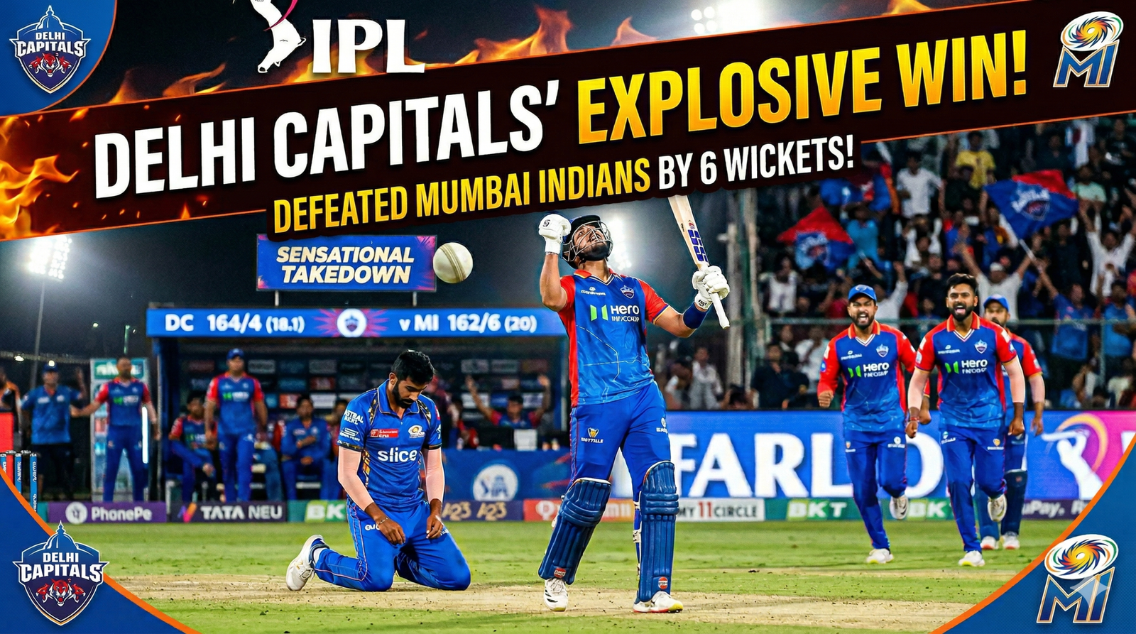Delhi Capitals Demolish Mumbai Indians in a 6-Wicket Blitz