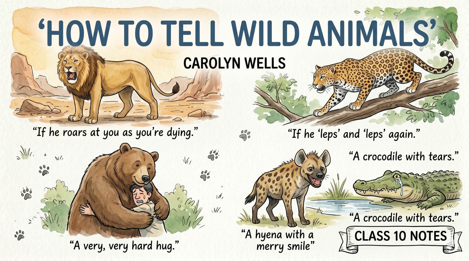 How to Tell Wild Animals Class 10 Notes