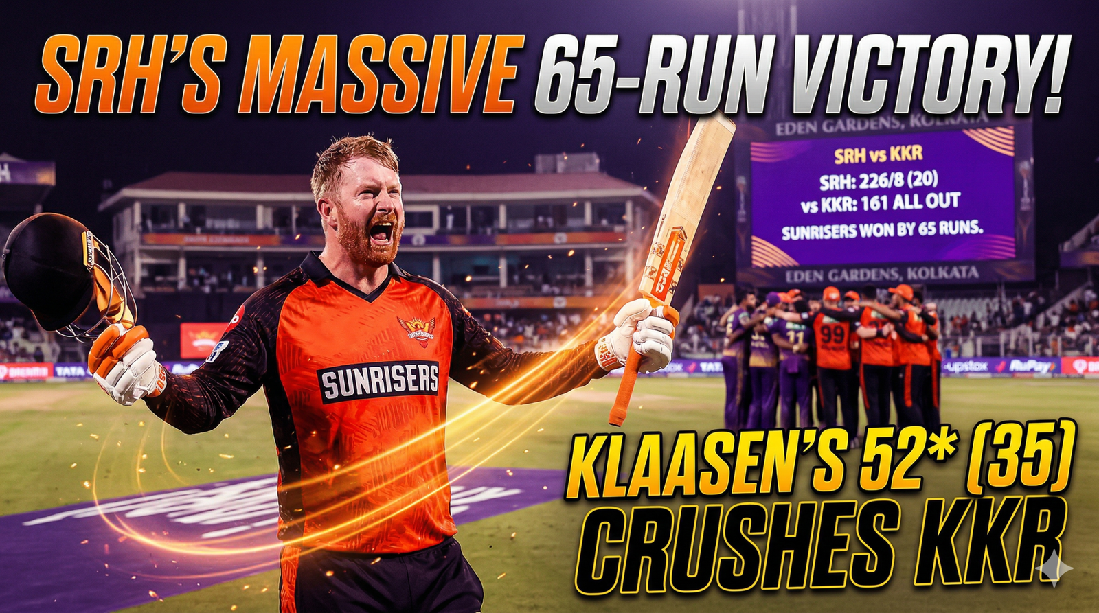 KKR vs SRH Match Report Sunrisers Hyderabad's Massive 65-Run Win