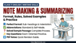 Note Making and Summarizing Class 11 English Format + MCQs » JPathshala
