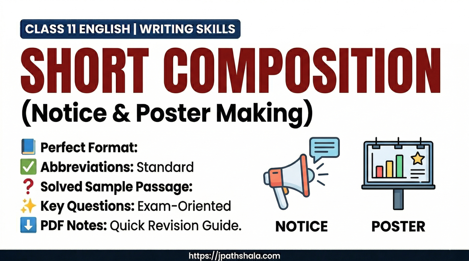 Notice and Poster Making Class 11 English Format + MCQs