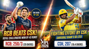 RCB Dominates CSK in a Thrilling 43-Run Victory