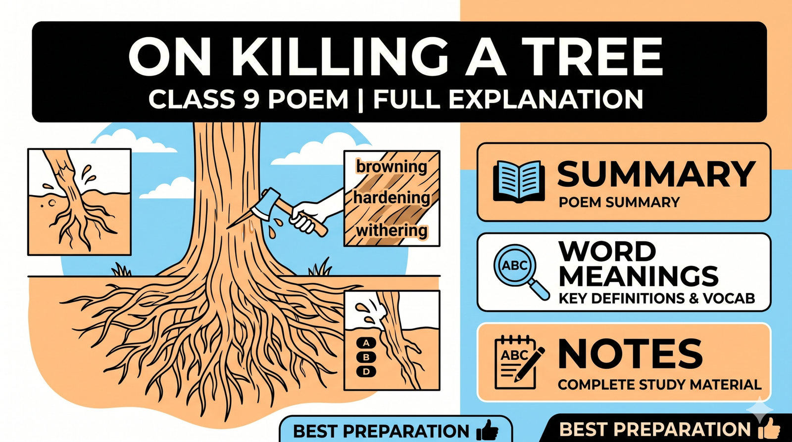 On Killing a Tree Class 9 Summary, MCQs, Word Meanings & Notes